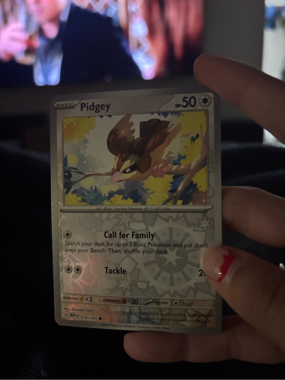 Pokemon Pidgey Card - Brown, Yellow, White